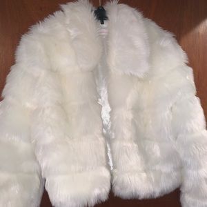 White fur coat